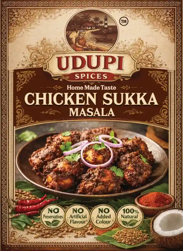 Chicken Sukka Masala – Udupi coastal dry-roast spice blend